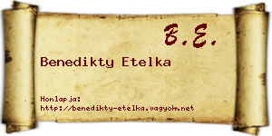 Benedikty Etelka névjegykártya